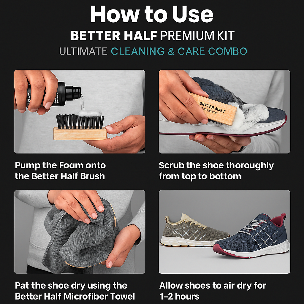 Better Half Premium Shoe Shampoo Kit – Ultimate Cleaning & Care Combo for All Materials